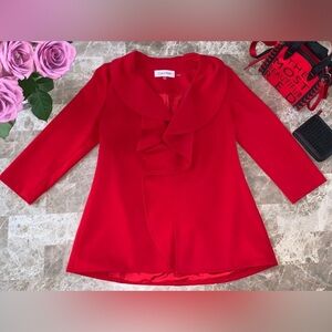 Calvin Klein 4P Ruffle Blazer Jacket waterfall